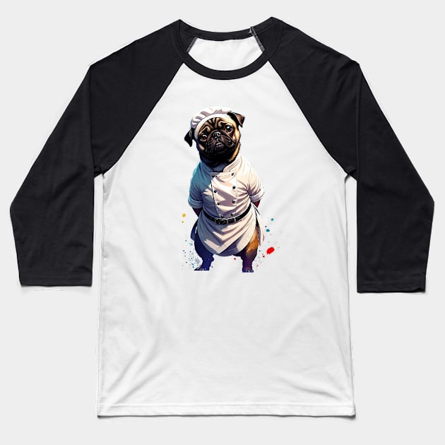 Sushi Master Pug: The Cutest Chef in Japan Baseball T-Shirt by fur-niche